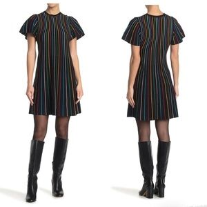 Red Valentino Striped Flared Dress